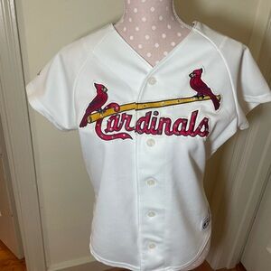 Cardinals Rhinestone White Baseball Jersey - Medium